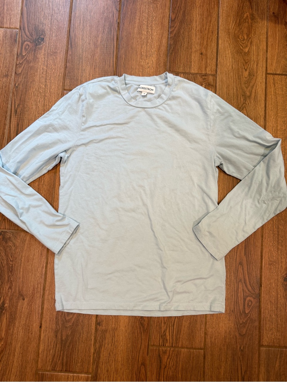 Nordstrom Men’s Long Sleeve Crew Tee — Pale Blue / medium